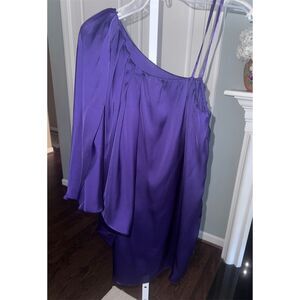 Cache Women's One Shoulder Purple Cocktail Dress Size 4‎
